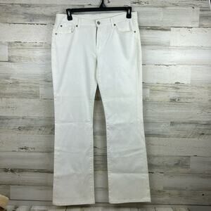 7 For All Mankind Women’s 32 White Cotton Blend Wide Leg Denim Jeans NEW